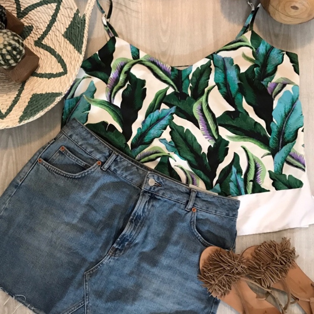 Banana Republic palm print tank XL